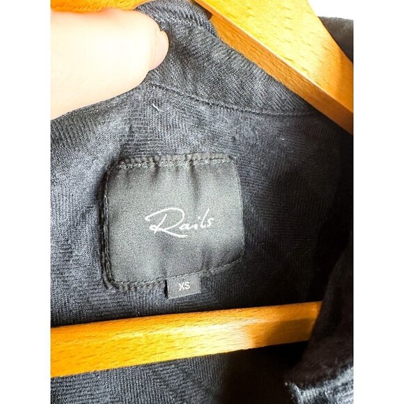 Rails Super Soft Black Blue Button Down Plaid Flannel Womens XS - Picture 4 of 6